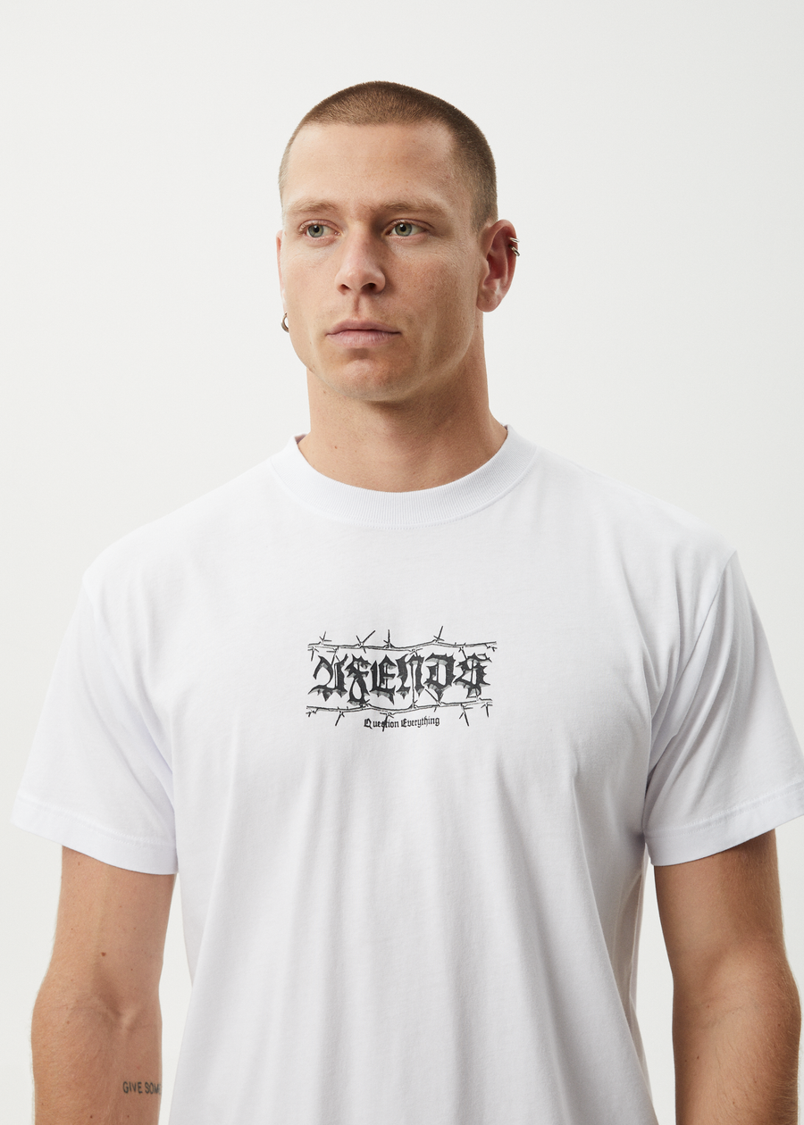 AFENDS Mens Thorny - Boxy Tee - White