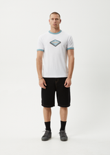 AFENDS Mens Tractorbeam - Ringer Tee - White - Afends mens tractorbeam   ringer tee   white