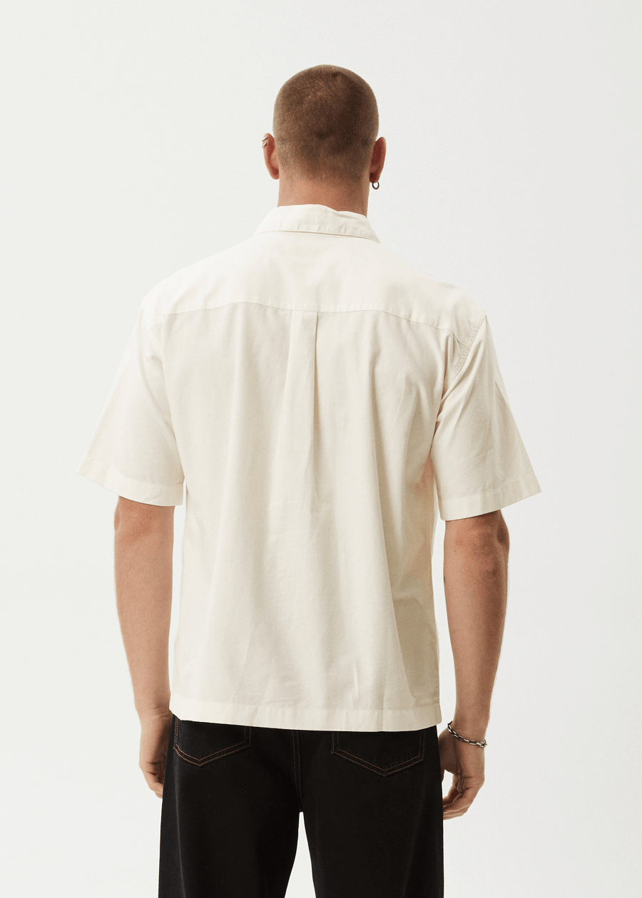 AFENDS Mens Everyday - Short Sleeve Shirt - Off White