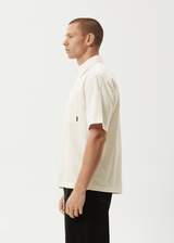 AFENDS Mens Everyday - Short Sleeve Shirt - Off White - Afends mens everyday   short sleeve shirt   off white