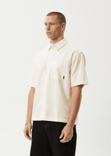 AFENDS Mens Everyday - Short Sleeve Shirt - Off White - Afends mens everyday   short sleeve shirt   off white