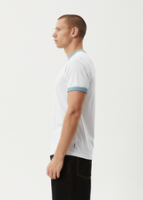 AFENDS Mens Tractorbeam - Ringer Tee - White - Afends mens tractorbeam   ringer tee   white