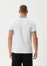 AFENDS Mens Tractorbeam - Ringer Tee - White - Afends mens tractorbeam   ringer tee   white