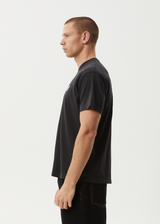 AFENDS Mens Torched Energy - Boxy Tee - Stone Black - Afends mens torched energy   boxy tee   stone black