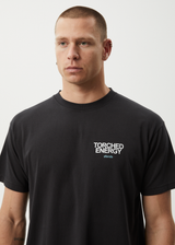 AFENDS Mens Torched Energy - Boxy Tee - Stone Black - Afends mens torched energy   boxy tee   stone black