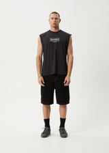 AFENDS Mens Thorny - Sleeveless Tee - Stone Black - Afends mens thorny   sleeveless tee   stone black