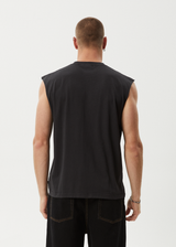 AFENDS Mens Thorny - Sleeveless Tee - Stone Black - Afends mens thorny   sleeveless tee   stone black