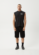 AFENDS Mens Torched Energy - Sleeveless Tee - Stone Black - Afends mens torched energy   sleeveless tee   stone black