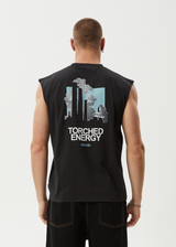 AFENDS Mens Torched Energy - Sleeveless Tee - Stone Black - Afends mens torched energy   sleeveless tee   stone black