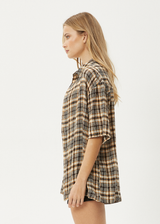 AFENDS Mens Check Out - Seersucker Short Sleeve Shirt - Moonbeam Check - Afends mens check out   seersucker short sleeve shirt   moonbeam check 