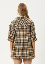 AFENDS Mens Check Out - Seersucker Short Sleeve Shirt - Moonbeam Check - Afends mens check out   seersucker short sleeve shirt   moonbeam check 