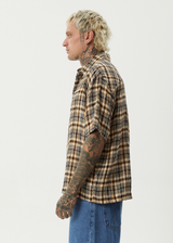 AFENDS Mens Check Out - Seersucker Short Sleeve Shirt - Moonbeam Check - Afends mens check out   seersucker short sleeve shirt   moonbeam check