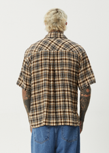 AFENDS Mens Check Out - Seersucker Short Sleeve Shirt - Moonbeam Check - Afends mens check out   seersucker short sleeve shirt   moonbeam check