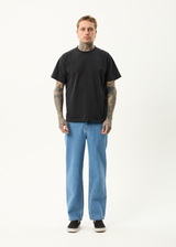 AFENDS Mens Ninety Twos - Denim Relaxed Jean - Worn Blue - Afends mens ninety twos   denim relaxed jean   worn blue