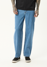 AFENDS Mens Ninety Twos - Denim Relaxed Jean - Worn Blue - Afends mens ninety twos   denim relaxed jean   worn blue