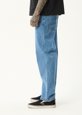 AFENDS Mens Ninety Twos - Denim Relaxed Jean - Worn Blue - Afends mens ninety twos   denim relaxed jean   worn blue