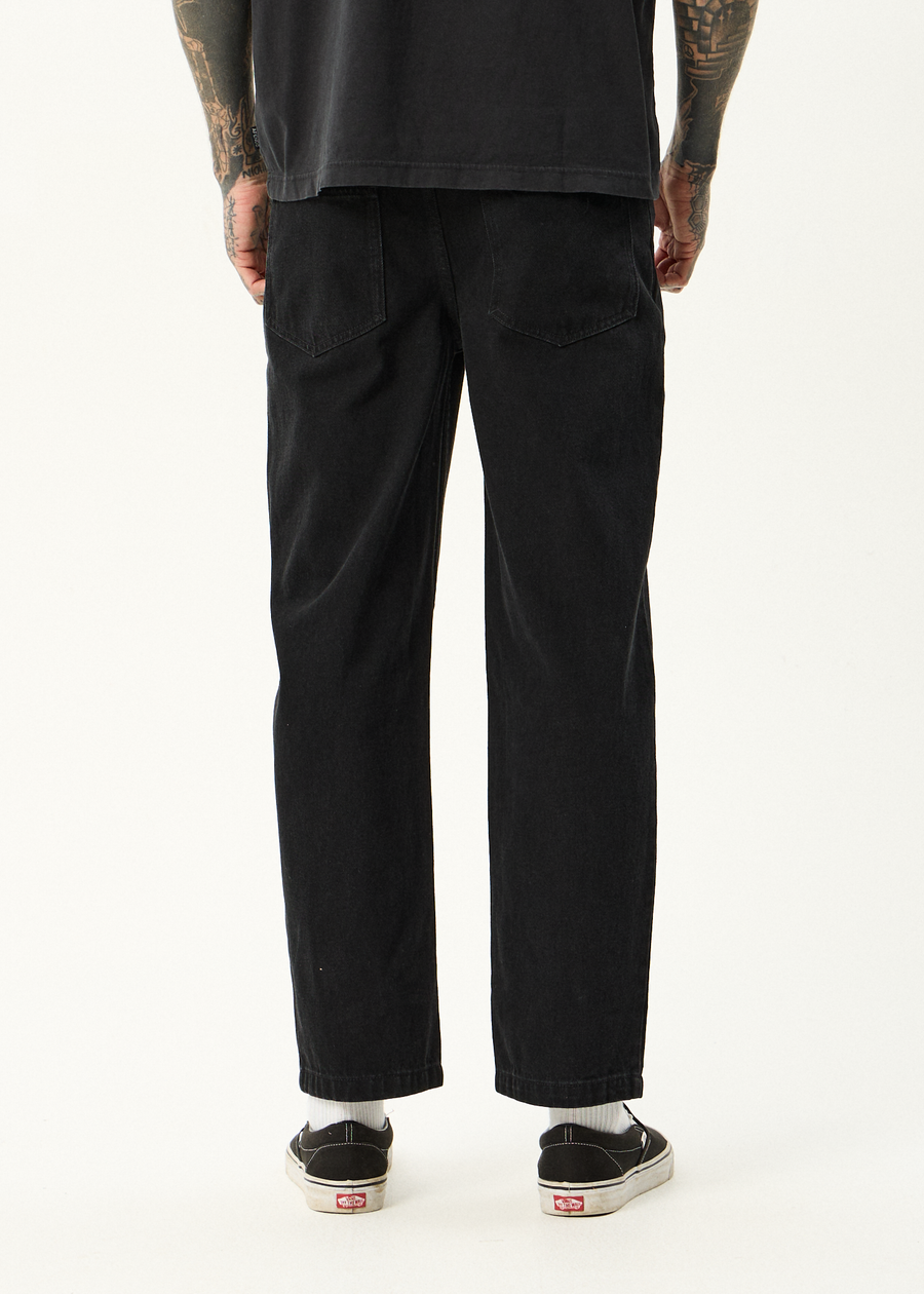 AFENDS Mens Ninety Twos - Denim Relaxed Jean - Washed Black