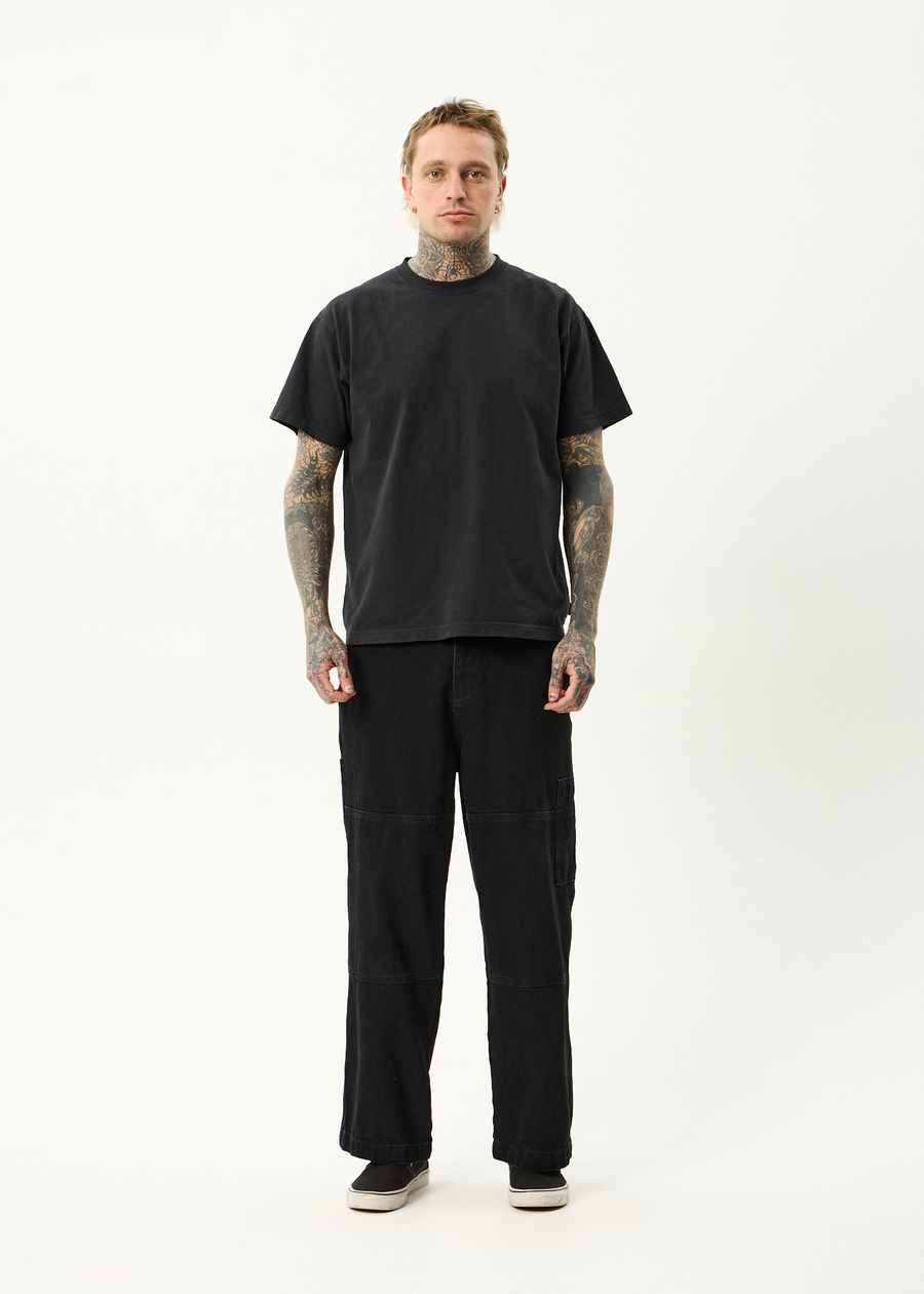 AFENDS Mens Richmond - Denim Workwear Jean - Washed Black