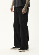 AFENDS Mens Richmond - Denim Workwear Jean - Washed Black - Afends mens richmond   denim workwear jean   washed black