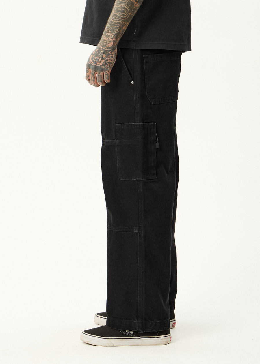 AFENDS Mens Richmond - Denim Workwear Jean - Washed Black