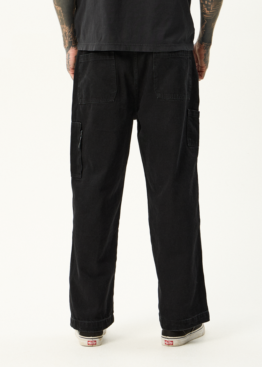 AFENDS Mens Richmond - Denim Workwear Jean - Washed Black