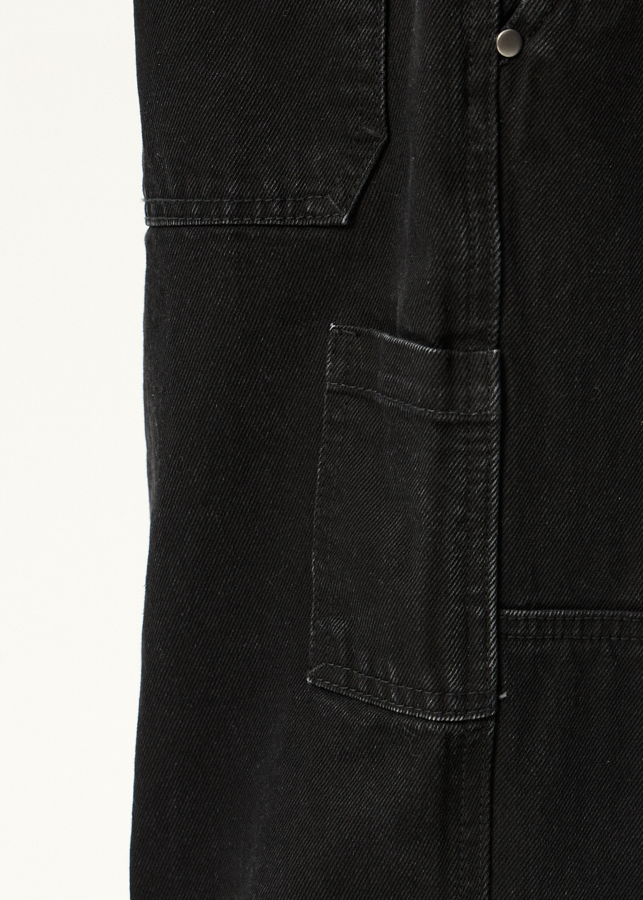 AFENDS Mens Richmond - Denim Workwear Jean - Washed Black