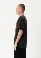 AFENDS Mens Apocalypso - Retro Tee - Stone Black - Afends mens apocalypso   retro tee   stone black