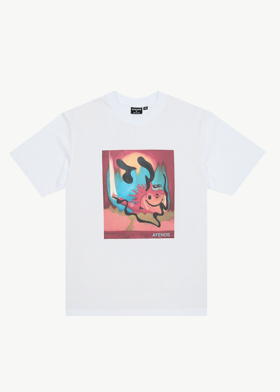 AFENDS Mens Apocalypso - Retro Tee - White