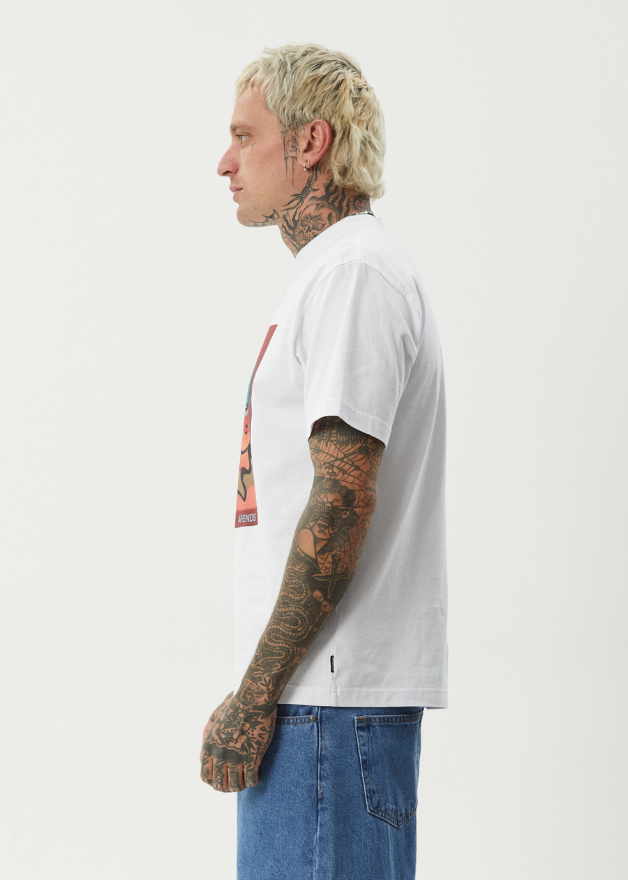 AFENDS Mens Apocalypso - Retro Tee - White