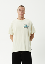 AFENDS Mens Smiling Assassin - Boxy Tee - Limestone - Afends mens smiling assassin   boxy tee   limestone