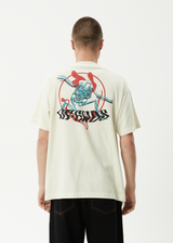AFENDS Mens Smiling Assassin - Boxy Tee - Limestone - Afends mens smiling assassin   boxy tee   limestone