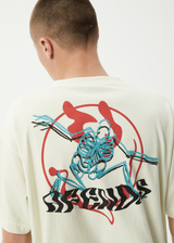AFENDS Mens Smiling Assassin - Boxy Tee - Limestone - Afends mens smiling assassin   boxy tee   limestone