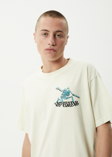 AFENDS Mens Smiling Assassin - Boxy Tee - Limestone - Afends mens smiling assassin   boxy tee   limestone