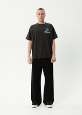 AFENDS Mens Smiling Assassin - Boxy Tee - Stone Black - Afends mens smiling assassin   boxy tee   stone black