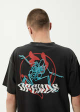 AFENDS Mens Smiling Assassin - Boxy Tee - Stone Black - Afends mens smiling assassin   boxy tee   stone black