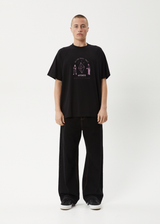 AFENDS Mens Dance Party - Raglan Boxy Tee - Black - Afends mens dance party   raglan boxy tee   black