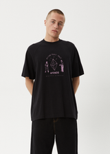 AFENDS Mens Dance Party - Raglan Boxy Tee - Black - Afends mens dance party   raglan boxy tee   black