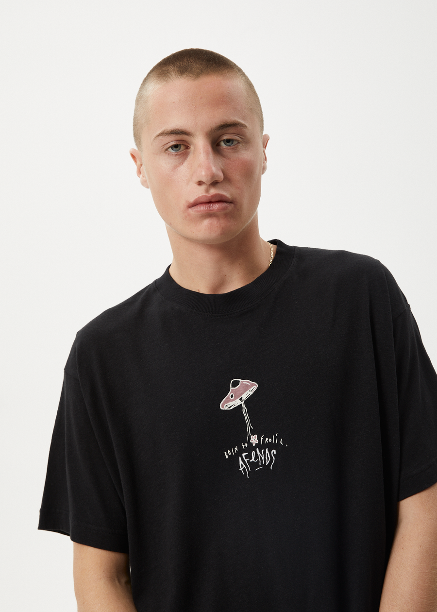 AFENDS Mens High Priority - Boxy Tee - Black