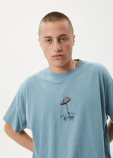 AFENDS Mens High Priority - Boxy Tee - Ocean Spray - Afends mens high priority   boxy tee   ocean spray