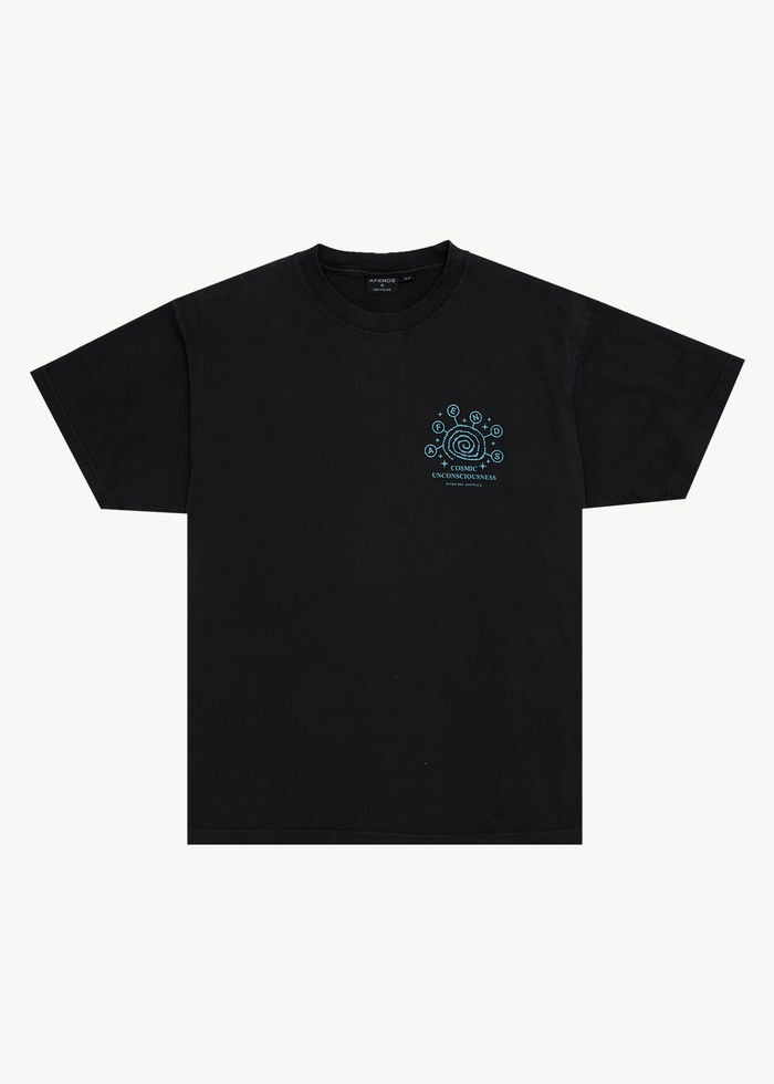 AFENDS Mens Cosmic Con - Heavyweight Boxy Tee - Stone Black
