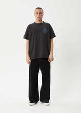 AFENDS Mens Cosmic Con - Heavyweight Boxy Tee - Stone Black - Afends mens cosmic con   heavyweight boxy tee   stone black