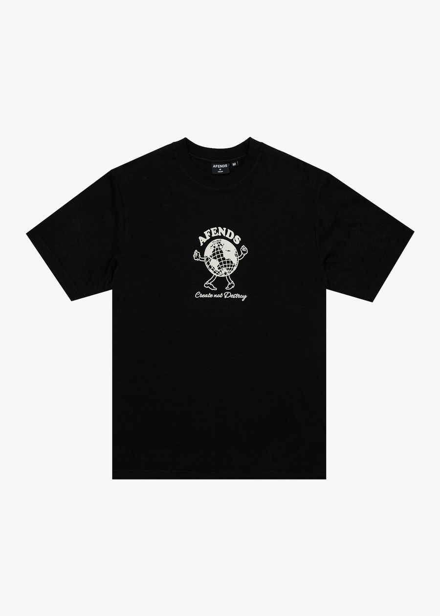 AFENDS Mens Global - Retro Tee - Black