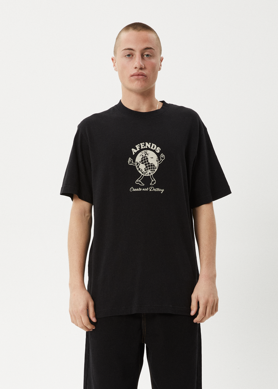 AFENDS Mens Global - Retro Tee - Black