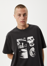 AFENDS Mens New And Clear - Heavyweight Boxy Tee - Stone Black - Afends mens new and clear   heavyweight boxy tee   stone black