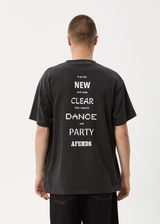 AFENDS Mens New And Clear - Heavyweight Boxy Tee - Stone Black - Afends mens new and clear   heavyweight boxy tee   stone black