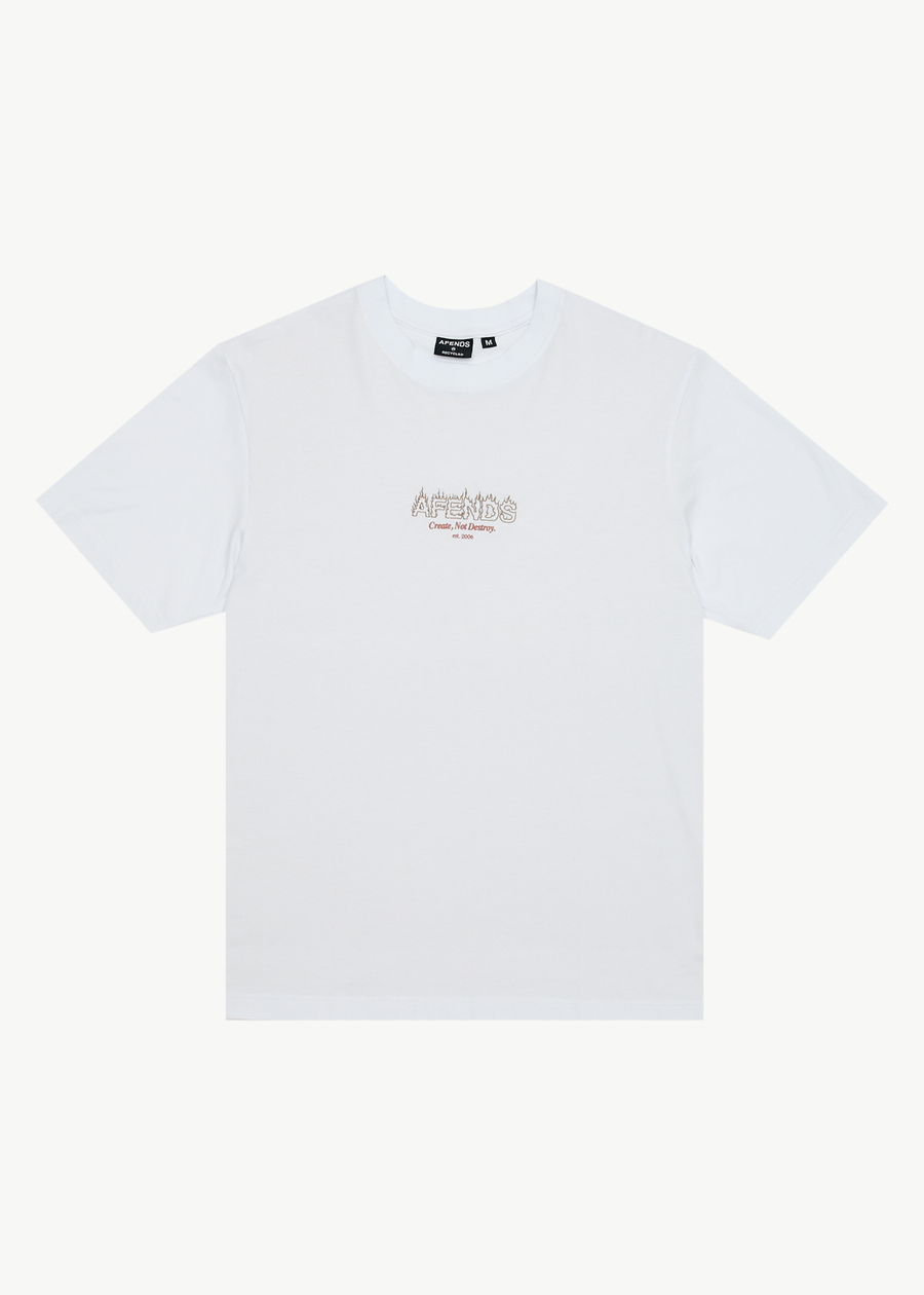 AFENDS Mens Ember - Retro Tee - White