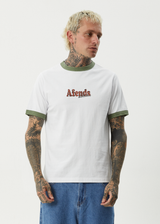 AFENDS Mens Classico - Heavyweight Ringer Tee - White - Afends mens classico   heavyweight ringer tee   white