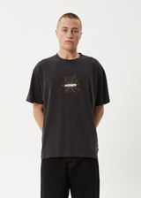 AFENDS Mens Webhead - Boxy Tee - Stone Black - Afends mens webhead   boxy tee   stone black