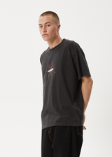 AFENDS Mens Webhead - Boxy Tee - Stone Black - Afends mens webhead   boxy tee   stone black
