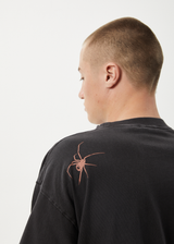 AFENDS Mens Webhead - Boxy Tee - Stone Black - Afends mens webhead   boxy tee   stone black